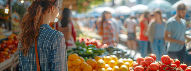 Poster - vegetables in the market, free market