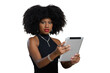 © Edson Souza - black woman with portable tablet
