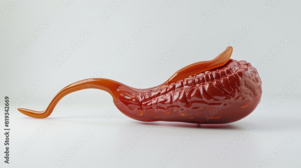3D rendering illustration of a human gallbladder. Anatomy of human ...