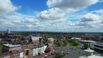 Canvas Print - High Angle Footage of Historical Central Wolverhampton City of England United Kingdom. May 4th, 2024