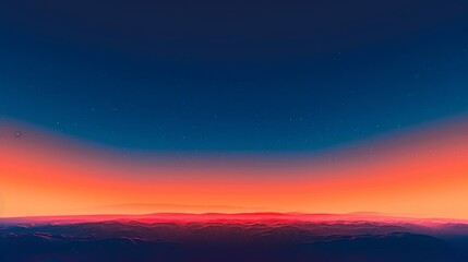 Wall Mural - Early morning horizon with a gradient from dark blue to bright orange, signaling the dawn of a new day.