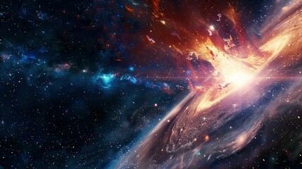 Starry night sky backdrop, showcasing the dark expanse of interstellar space.