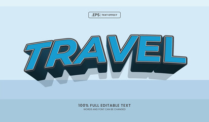 Wall Mural - design editable text effect, travel 3d bold
