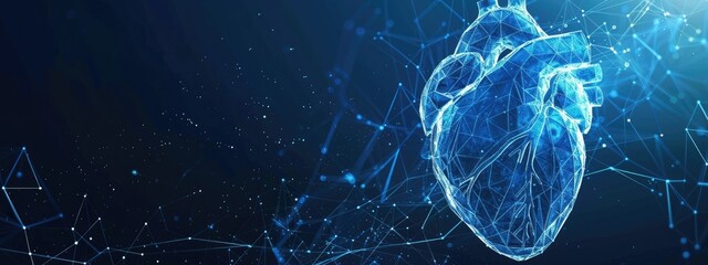 background Abstract blue human heart. Heart anatomy. Healthcare medical concept