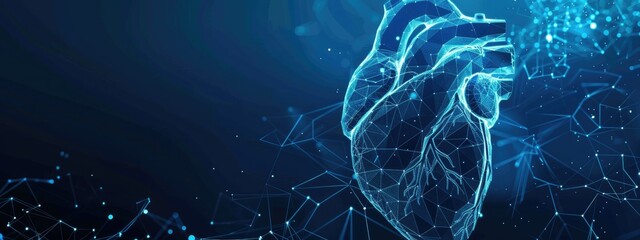 background Abstract blue human heart. Heart anatomy. Healthcare medical concept