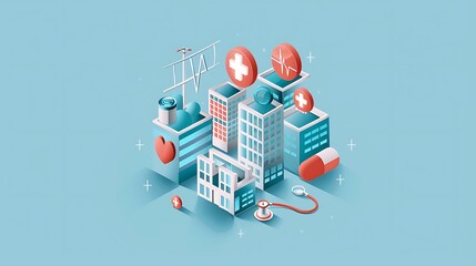 Modern Healthcare Medicine Concept in Web and Graphic Design Style