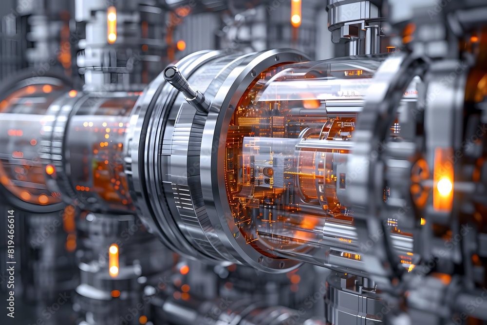 Intricate Cutaway Diagram of a Nuclear Reactor Core Showcasing its ...