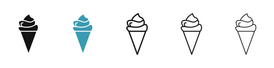 Wall Mural - Ice cream icon set. ice cream cone vector icon for UI designs.