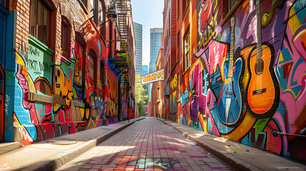 Canvas Print - A graffiti wall in the street