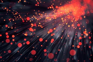 Intricate Web of Fiber Optic Cables Transmitting Data Signals 