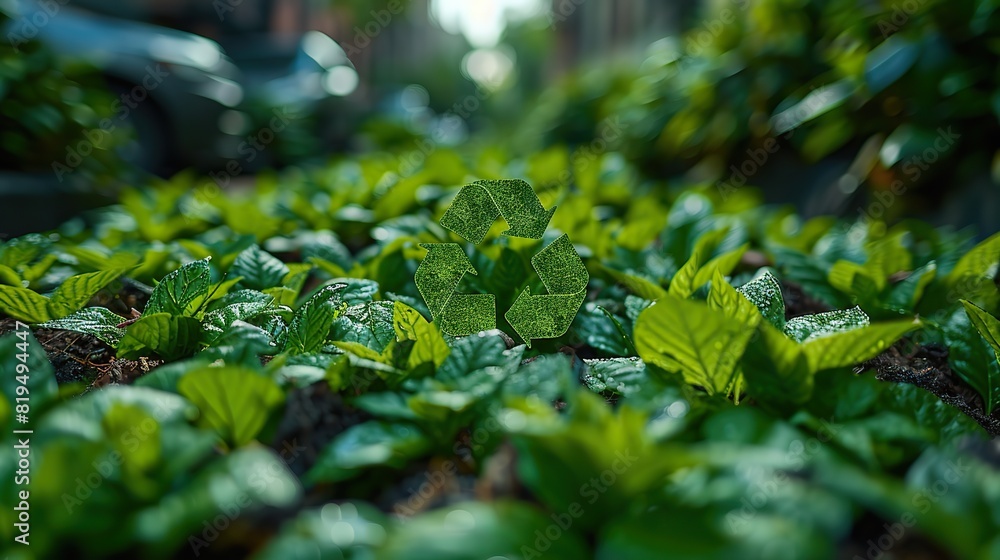 An image of a billboard or poster with an environmental message, such ...