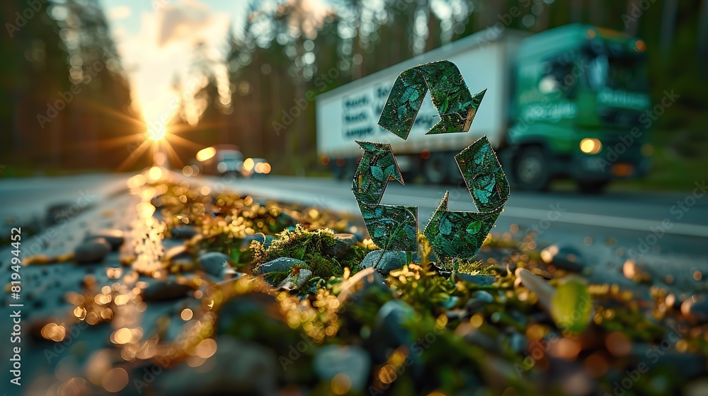 An image of a billboard or poster with an environmental message, such ...