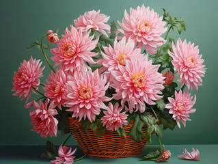 Sticker - Attractive Folded pink lotus on wooden table