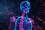 Fototapeta  - X-Ray Human Skull and Skeleton Anatomy Illustration concept