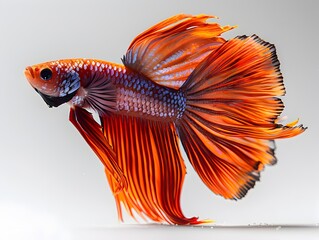 Wall Mural - Captivating Close Up of a Vibrant Betta Fish Exhibiting Aggressive Behavior with Unfurled Fins