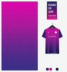 Wall Mural - soccer jersey fabric textile pattern design for. Football kit, sport t-shirt mockup for football club. Uniform front view. Geometric pattern for sport background. Chevron pattern.