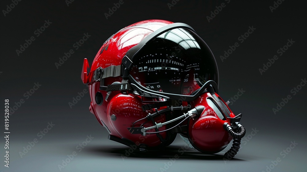 High Resolution Image of a Scarlet Red Fighter Jet Pilot Helmet ...