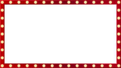 Wall Mural - retro light box frame border with 16:9 aspect ratio, for web, presentation, thumbnail, cut out,png i