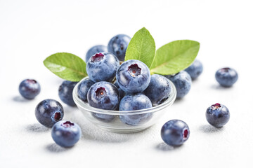 Wall Mural - Fresh Blueberries in a Glass Bowl