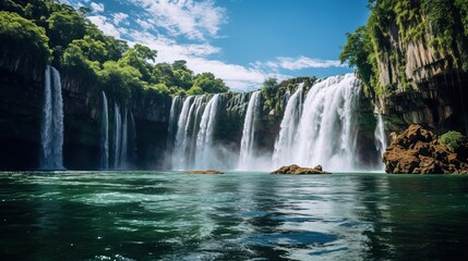 The Salto Cristal one of the most beautiful waterfalls in Paraguay near the town of La Colmena.generate AI
