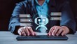 © Diamond Fuji - AI、チャットボット人工知能技術のコンセプト。人工知能技術が自動的にメッセージに返信します。コマンドプロンプトを使って、好きなものを生成する。