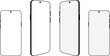 © Designflowbd - Realistic models smartphone with transparent screens. Smartphone mockup collection. Blank screen on phone different angles views. Vector illustration