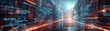 © สุทธิรัศมิ์ กุลเมือง - Futuristic digital data highway with glowing lines and abstract geometric elements, representing high-speed internet technology.