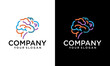 © cloe - Creative full colors smart brain technology logo collection.