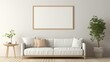 © MDASHIR - Living room wall poster mockup. Frame mockup. Interior mockup with house background.