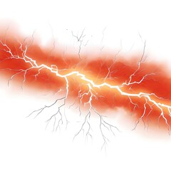 warm and orange color color electricity lightning isolated AI generative