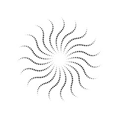 Aufkleber - Modern abstract background, halftone dots in spiral, vector doted shapes, halftone dots, striped border circle frame, rounded logo