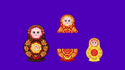 Wall Mural - Animation, Russian wooden matryoshka doll.