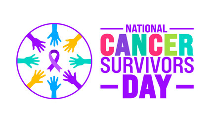 Wall Mural - june is national cancer survivors day background template. holiday concept. use to background, banne
