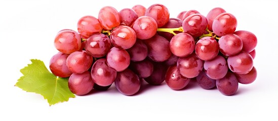 Wall Mural - Close-up red grapes with leaf