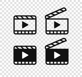 Fototapeta  - Video media player playback icons. Filming, camera icons. Concept for video shooting, film.