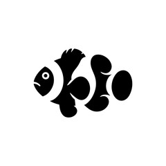 Wall Mural - Serene Clownfish Silhouette - Tranquility Translated into Vector - clownfish illustration
