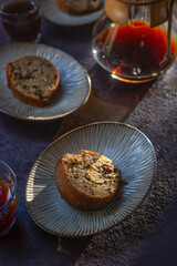 Wall Mural - homemade chocolate banana bread bundt cake.