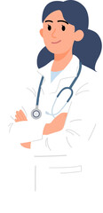 Wall Mural - Female medical doctor character concept healthcare professional in hospital.