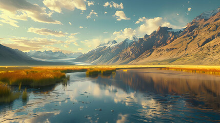 Wall Mural - Exploring Serene Beauty: Photo Realistic Views of Argentina s Secret Valleys