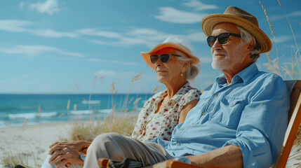 Wall Mural - Secure Retirement: Senior Couple Enjoying Golden Years With Life Insurance for Comfort  Peace of Mind   Photo Realistic Concept