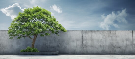 Wall Mural - background image featuring a tree on a wall with a copy space image included