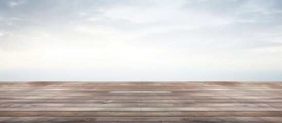 Poster - Wooden deck against a plain white backdrop with plenty of copy space image available