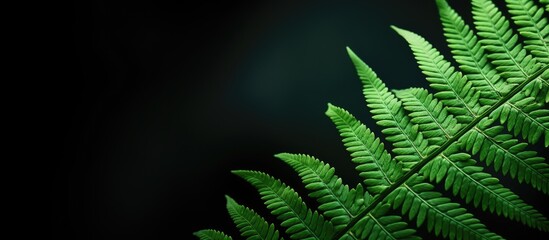 Sticker - a detailed close up photo of a fern leaf with empty space for text or graphics known as a copy space