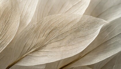 Nature abstract of flower petals, beige transparent leaves with natural texture as natural background or wallpaper