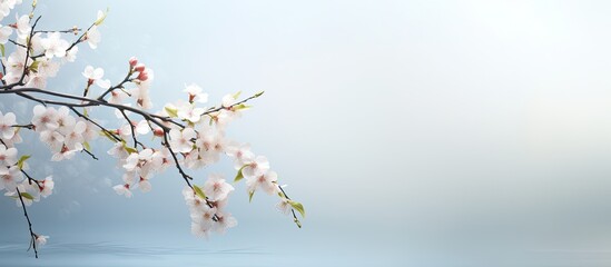 Poster - detailed nature elements include a tree branch flowers and leaves showcasing their beauty in a seren