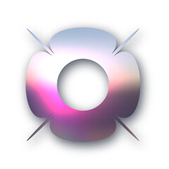 Wall Mural - y2k design element holographic sticker