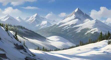 Wall Mural - snow covered mountains
