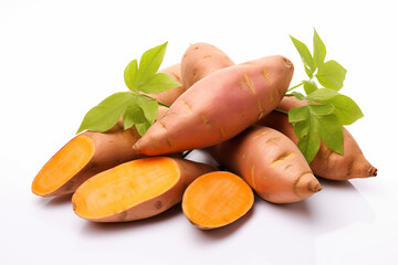 Wall Mural - sweet potato isolated white background