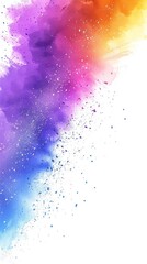 Wall Mural - Bright and vivid rainbow powder splash abstract vector illustration, featuring a horizontal layout with plenty of copyspace for text. 