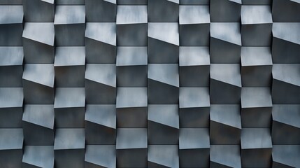 Modern buildings facade showcasing a repeating abstract geometric pattern under natural daylight